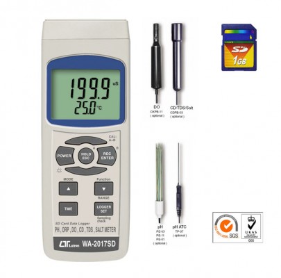 MULTIPARÁMETRO 7 EN 1 PH, CONDUCTIVIADD, ORP, TDS, SALINIDAD, OD Y TEMPERATURA LUTRON-WA2017SD