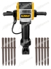 Combo  Martillo Rompe Pavimento DEWALT D25980 + 10 cinceles