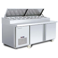 Mesa pizzera refrigerada de 02 puerta Berjaya - BS2D/PC6/C